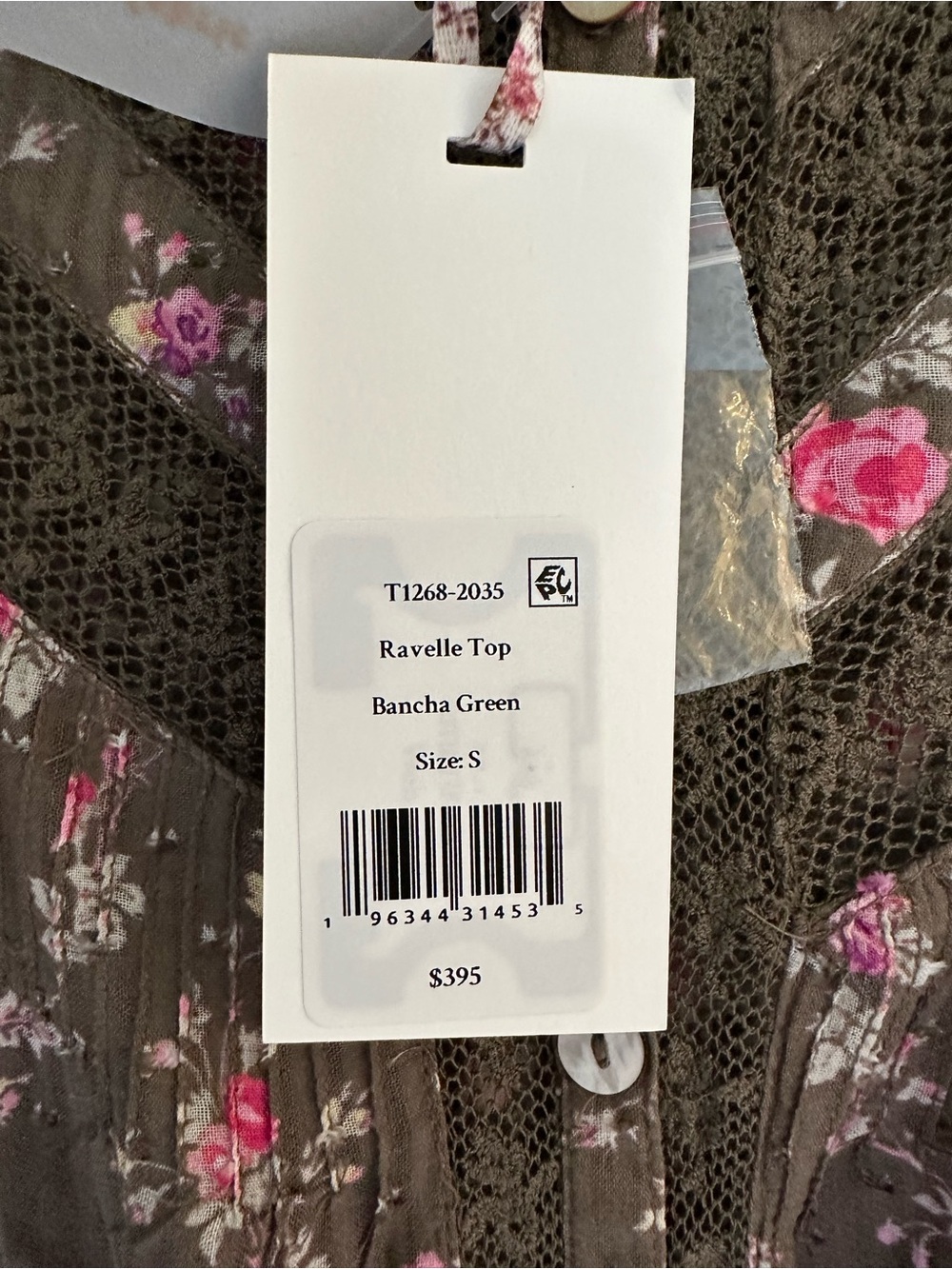 NWT- Loveshackfancy Floral Ravelle Button-Front Lace Trim Blouse- size small - Picture 6 of 8